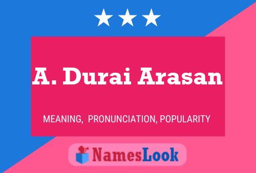 Póster del nombre A. Durai Arasan