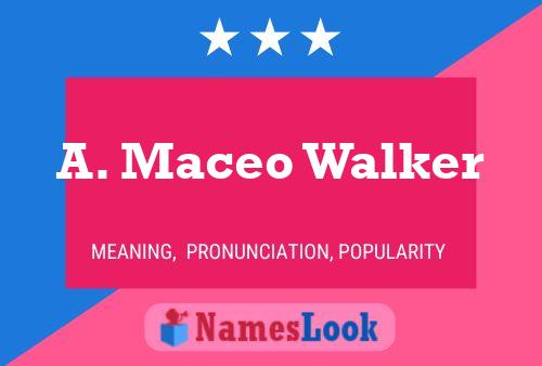 Póster del nombre A. Maceo Walker