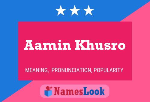 Póster del nombre Aamin Khusro