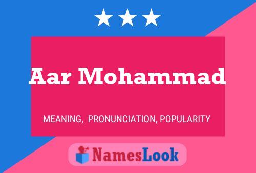 Póster del nombre Aar Mohammad