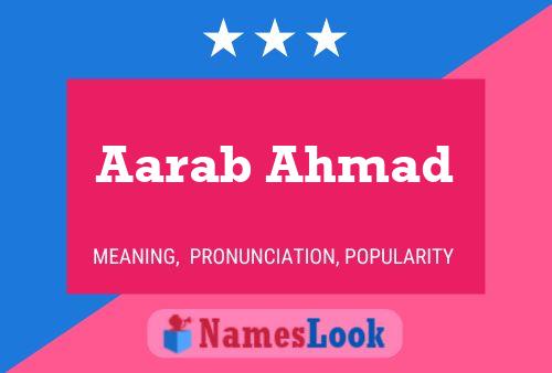 Póster del nombre Aarab Ahmad