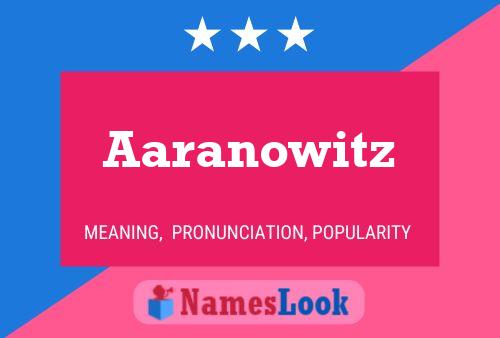 Póster del nombre Aaranowitz