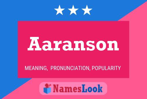 Póster del nombre Aaranson