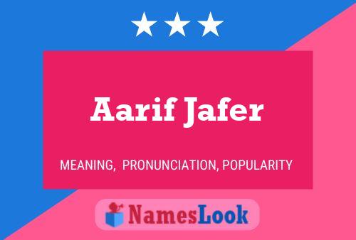 Póster del nombre Aarif Jafer