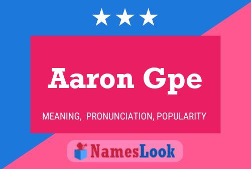 Póster del nombre Aaron Gpe