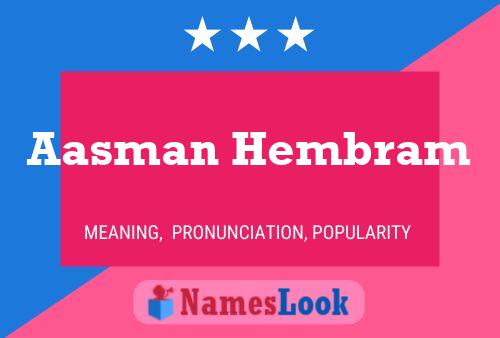 Póster del nombre Aasman Hembram