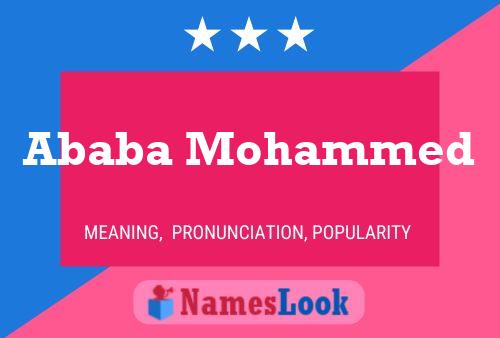 Póster del nombre Ababa Mohammed