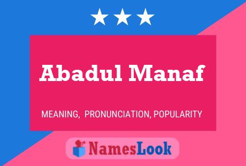 Póster del nombre Abadul Manaf