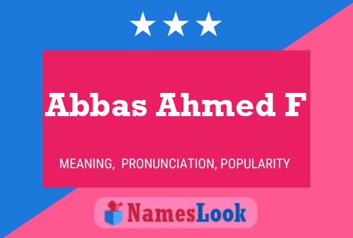 Póster del nombre Abbas Ahmed F