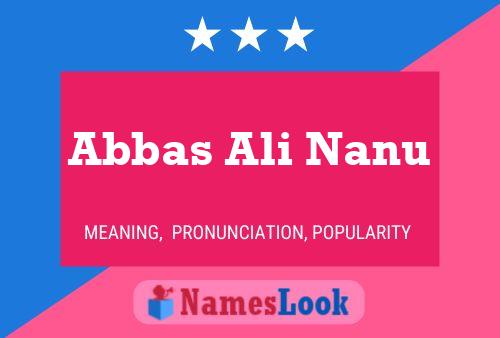 Póster del nombre Abbas Ali Nanu