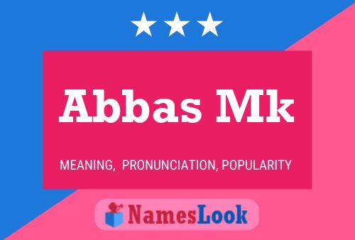 Póster del nombre Abbas Mk