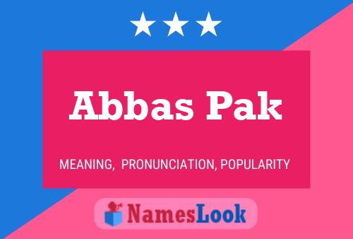 Póster del nombre Abbas Pak