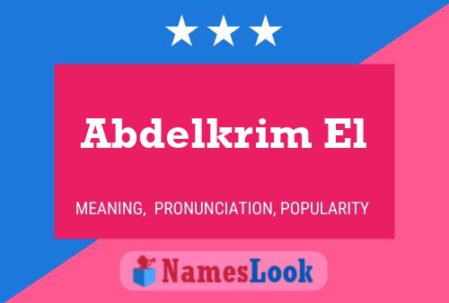 Póster del nombre Abdelkrim El