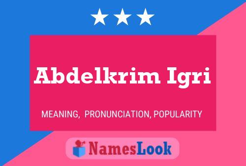 Póster del nombre Abdelkrim Igri