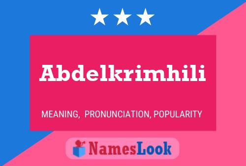 Póster del nombre Abdelkrimhili