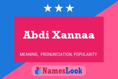 Póster del nombre Abdi Xannaa