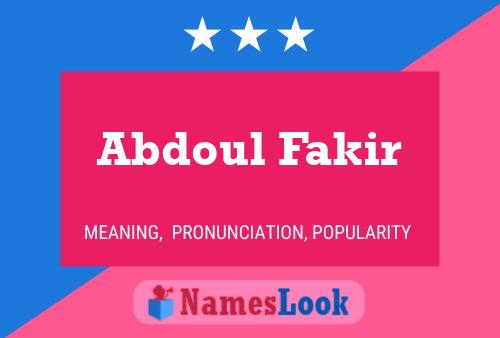 Póster del nombre Abdoul Fakir