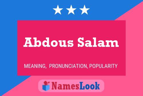 Póster del nombre Abdous Salam