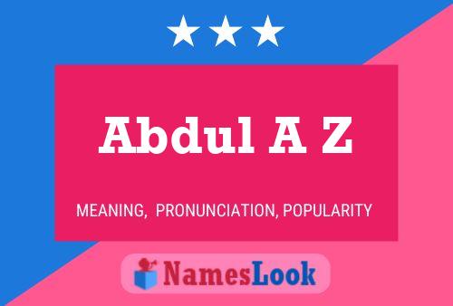 Póster del nombre Abdul A Z