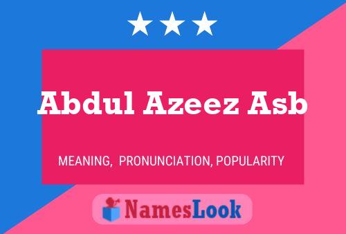 Póster del nombre Abdul Azeez Asb