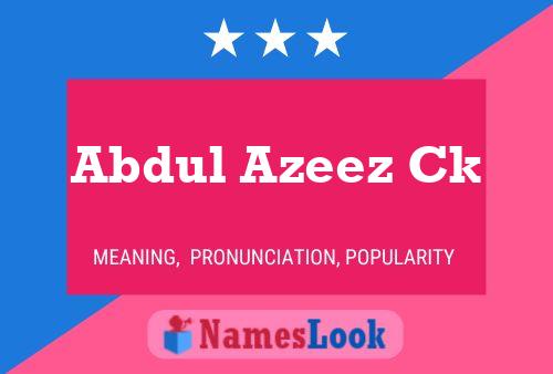 Póster del nombre Abdul Azeez Ck