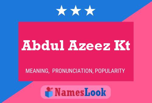 Póster del nombre Abdul Azeez Kt