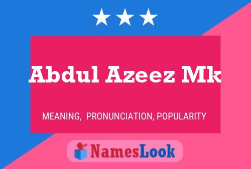 Póster del nombre Abdul Azeez Mk