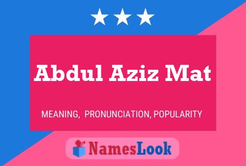 Póster del nombre Abdul Aziz Mat