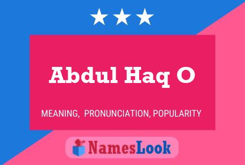 Póster del nombre Abdul Haq O