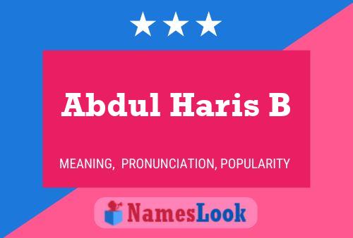 Póster del nombre Abdul Haris B