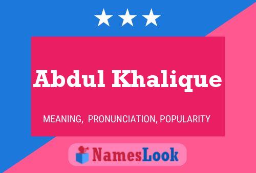 Póster del nombre Abdul Khalique