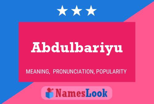 Póster del nombre Abdulbariyu