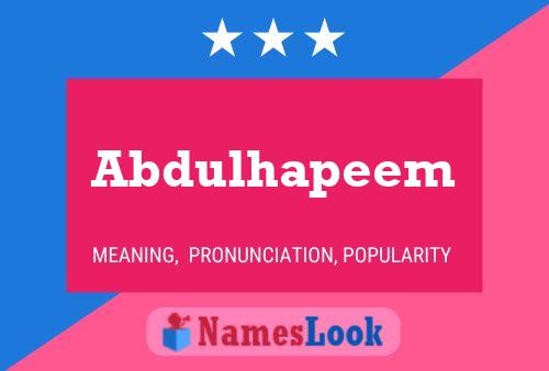 Póster del nombre Abdulhapeem