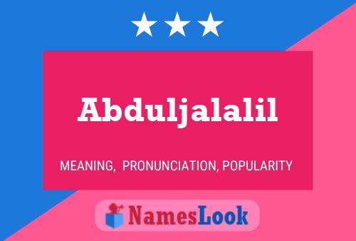 Póster del nombre Abduljalalil