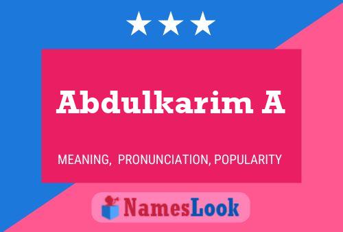 Póster del nombre Abdulkarim A