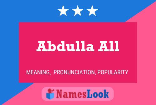 Póster del nombre Abdulla All