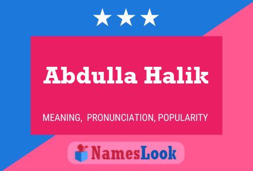 Póster del nombre Abdulla Halik