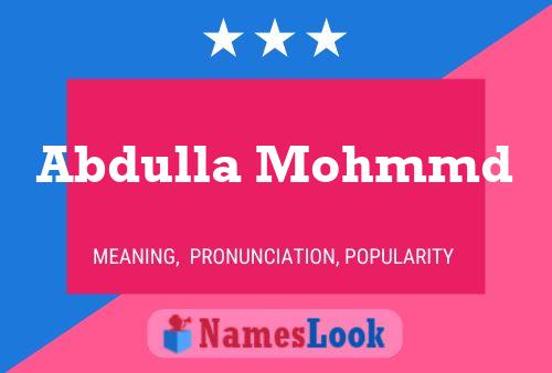 Póster del nombre Abdulla Mohmmd