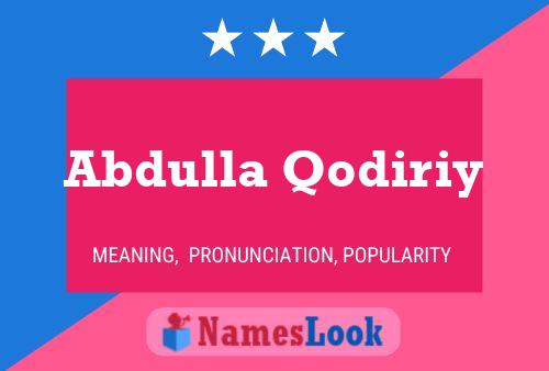 Póster del nombre Abdulla Qodiriy