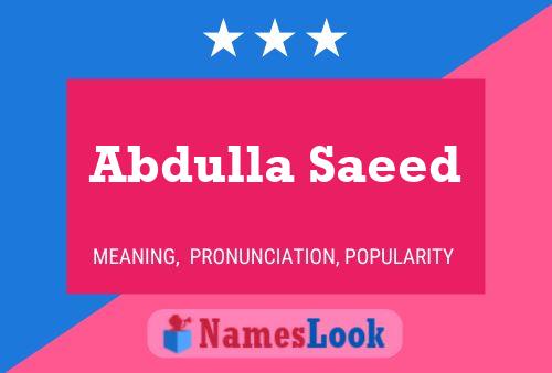 Póster del nombre Abdulla Saeed