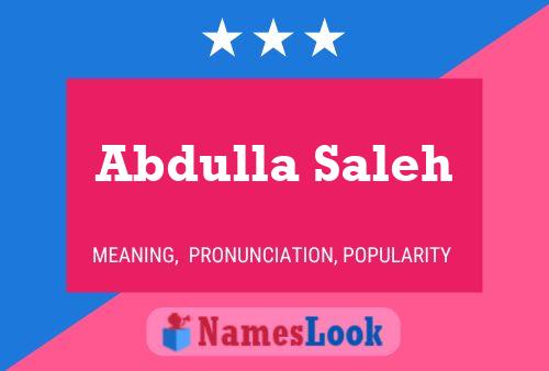 Póster del nombre Abdulla Saleh