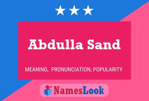 Póster del nombre Abdulla Sand