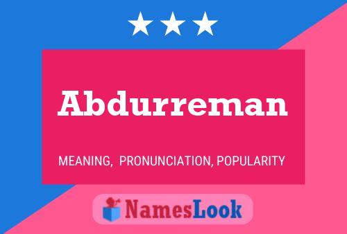 Póster del nombre Abdurreman