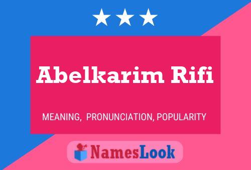 Póster del nombre Abelkarim Rifi