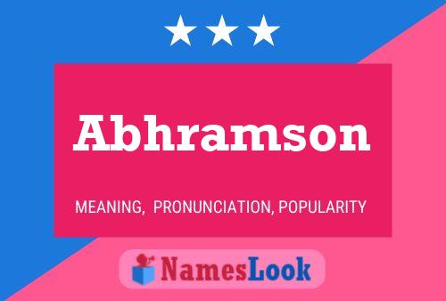 Póster del nombre Abhramson