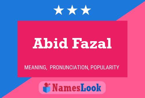 Póster del nombre Abid Fazal