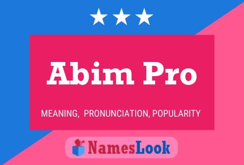 Póster del nombre Abim Pro