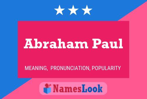 Póster del nombre Abraham Paul