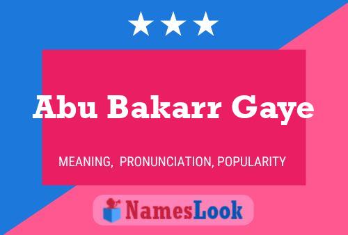 Póster del nombre Abu Bakarr Gaye