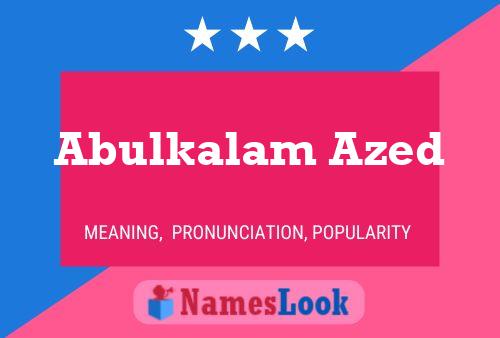 Póster del nombre Abulkalam Azed